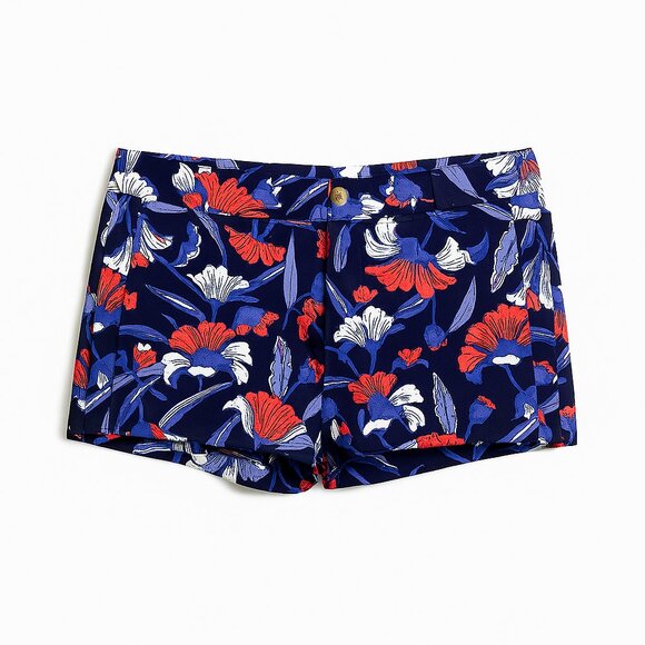 J. Crew Factory Floral Printed Chino Shorts Summer Tropical Vacation Preppy - Picture 1 of 6